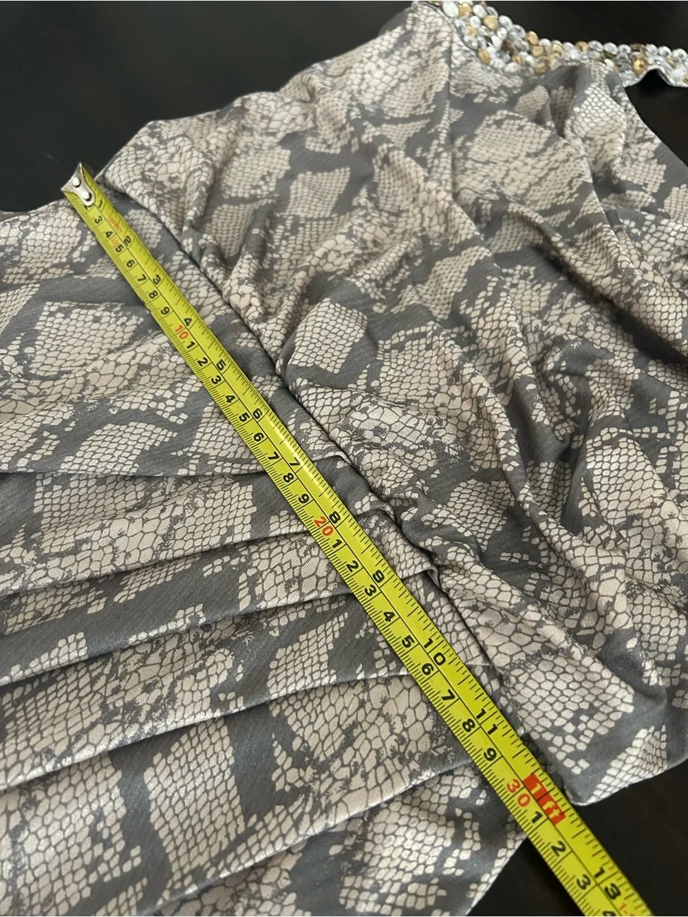 Girls' Beaded Halter Dress in Taupe Snake Printe Size S by speechless